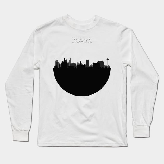 Liverpool Skyline Long Sleeve T-Shirt by inspirowl